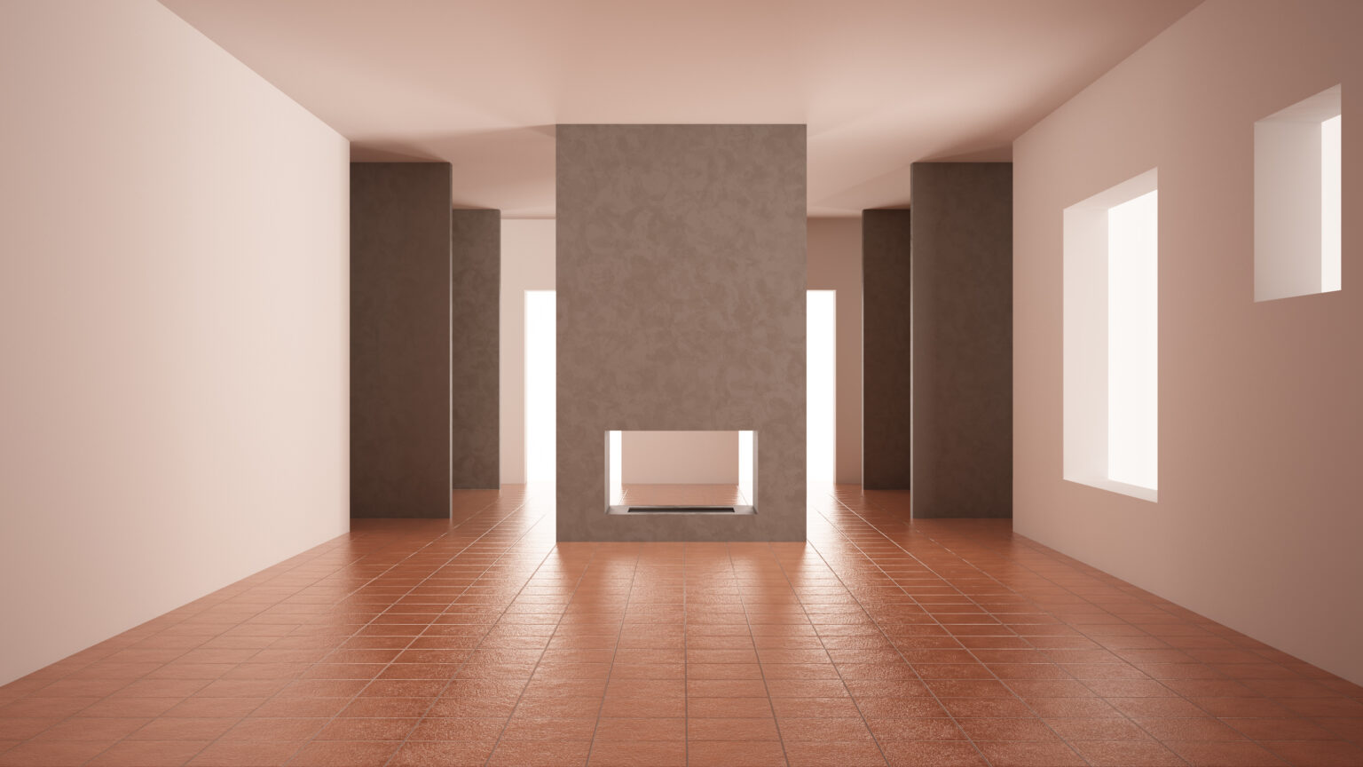Espace intérieur contemporain aux tons minéraux